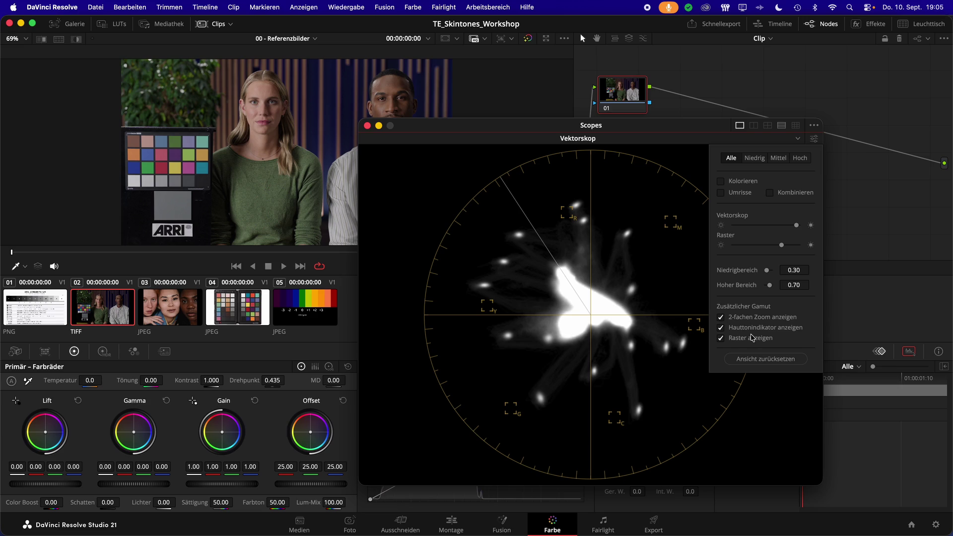 DaVinci Resolve - Haut & Skintones – Bild 6